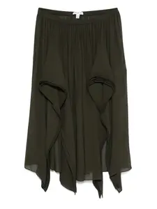 Брюки с оборками и драпировкой Alaïa, зеленый