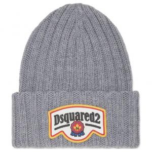DSQUARED 2 Шапка вязаная с нашивкой логотипом, Gray