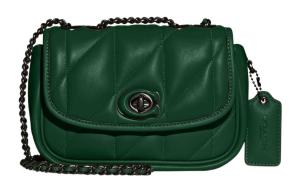 Сумка через плечо из овчины Coach, женская, темно-зеленая