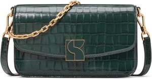 Сумка через плечо Kate Spade New York Dakota Croc Embossed Leather Medium Convertible Shoulder Bag, цвет Rock Garden