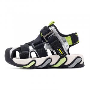 Детские сандалии с противоскользящей подошвой, дышащие и поддерживающие BOBDOG, черный/серебристый