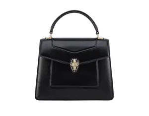 Сумка Serpenti forever среднего размера с верхней ручкой Bvlgari, черный