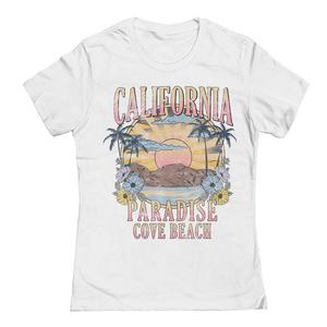Детская/женская футболка Cove Beach с рисунком, белый