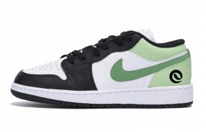 Jordan Мужские баскетбольные кроссовки Air 1 Puppy Fragment Snake Year с низким верхом, износостойкие, черные