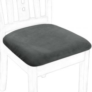 6 шт. бархатные чехлы на сиденье обеденного стула, эластичные эластичные чехлы размером 18 x 8 дюймов PiccoCasa, цвет Dark Gray