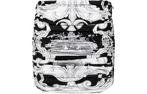 Футболка с принтом и сборками VERSACE, черная