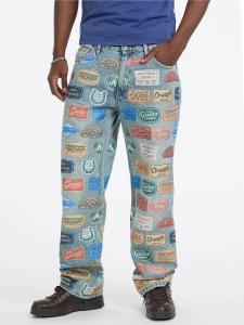 Мешковатые джинсы GUESS, синий