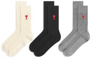 Набор из трех носков Ami с логотипом в технике интарсия AMIPARIS