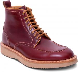 Мужские кожаные ботинки ручной работы BARKER Indiana Wingtip Combat Boots, бордовый