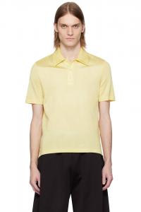 Рубашка-поло из сатинового пике классического кроя Runway Lacoste, желтый