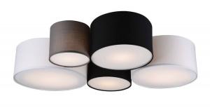 Потолочный светильник MeineWunschleuchte groß mehrflammig 90 см, черный - серый - белый - текстиль - 90 x 21 x 70 см