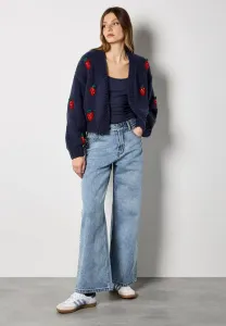 Толстый кардиган с клубничным принтом Apricot, Navy