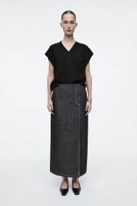 Джинсовая юбка-миди прямого кроя COS, индиго