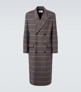 Двубортное шерстяное пальто в гусиную лапку Saint Laurent, Multicolore