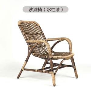 Yu Senyi Кресло из ротанга для отдыха, лежак, плетеное, черное патинированное