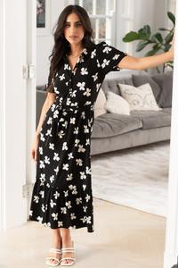 Ярусное платье миди Jodie из джерси Pour Moi, черный