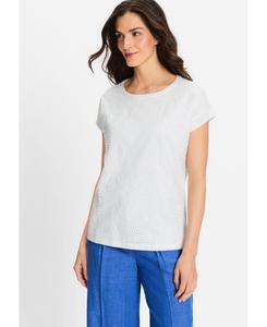 Женская футболка с вышивкой в технике люверс Olsen, White