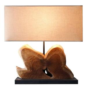 Настольная лампа SalesFeverВ Pandanri Typ A, лен / массив тика - 1 пламя