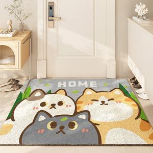 Dajiang Ковер 120х180 см для прихожей, грязеотталкивающий, износостойкий, с петлевым ворсом, в тематике Cat Game