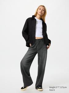 Удобные широкие прямые джинсы Uniqlo, 07 grey