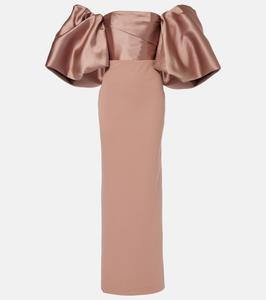 Платье Floris с открытыми плечами и атласной отделкой Solace London, Cocoa