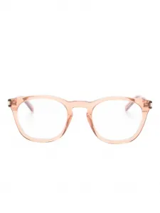 Очки в круглой оправе Saint Laurent, коричневый