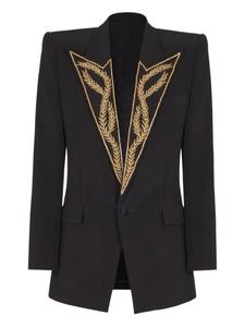 Balmain пиджак с вышивкой на воротнике, черный