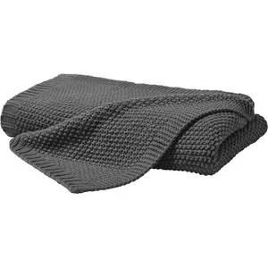 Покрывало Strick с качественной обработкой краев, уютное одеяло Primera, антрацит