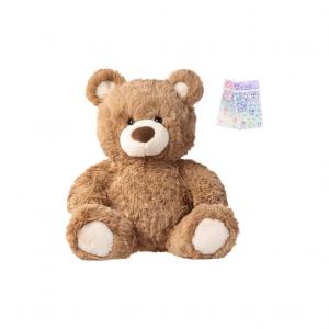 Jifu Bear совместимые куклы для детей старше 3 лет плюшевые куклы высота 26cm MINISO, Brown+Sticker 1 Pack
