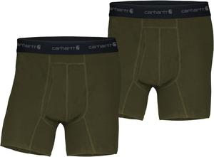Carhartt Men's MBB124 5-дюймовые базовые боксеры 2 шт, Burnt Olive