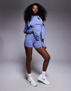 Леггинсы-шорты Nike Running Swift Dri-FIT с высокой талией длиной 4 дюйма синего цвета