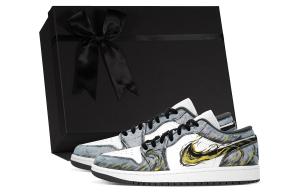 Jordan Air 1 DEER Marigold Jazz Cushioning, износостойкие низкие кеды мужские черно-серые