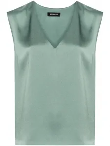 Блузка с V-образным вырезом STYLAND, зеленый