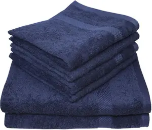 Набор полотенец Dyckhoff "Планета" (комплект, 6 шт., 4 полотенца для рук (50х100 см) - 2 банных полотенца (70х140 см), 4 полотенца для рук (50х100 см), 2 полотенца для душа (70х140 см) (6 шт.), цвет marine