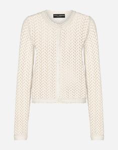 Короткая вязаная крючком куртка Dolce & Gabbana, белый
