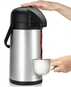 Термос-кувшин для кофе объемом 2 л: нержавеющая сталь, с изоляцией для горячих и холодных напитков Vondior, нержавеющая сталь