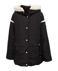 Двусторонняя белая куртка оверсайз для женщины в метро Oof Wear, черный