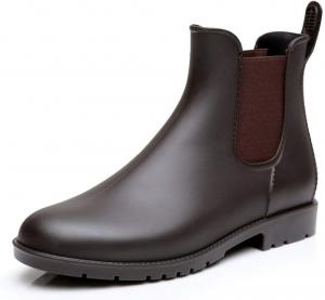 Женские короткие дождевые ботинки Inornever, водонепроницаемые, слипоны на щиколотку Челси, противоскользящие, Brown