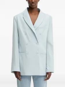 Двубортный пиджак с вышивкой Fiorucci, синий