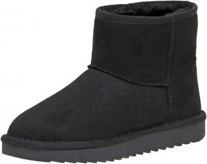 Женские зимние ботинки TruFox с классическим дизайном, подкладкой из искусственного меха и слипонами, Black