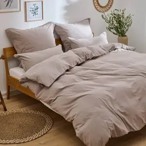 Комплект постельного белья , 2 предмета, 135x200, бежевый, 100% хлопок, 2 пододеяльника + 2 наволочки, 80x80 см Blumtal