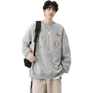 Свитшот Unisex Crew Neck Moderate Heavyweight WARRIOR, светло-серый fleece-lined