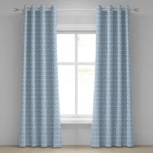 Осенняя штора на люверсах ABAKUHAUS, Капли дождя, осенний ритуал, климат, жидкость, гравитация, круговорот воды, воздушные массы, декоративная двухпанельная штора на окно, 280 см x 260 см, сине-белая Abakuhaus