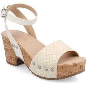 Женские босоножки Vanessa на платформе с ремешком на щиколотке Journee, Bone Woven