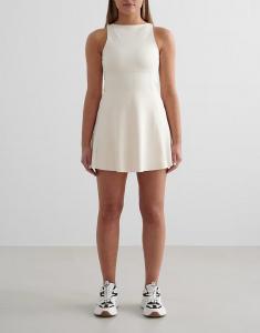 Платье Aim'n Almond white sense с высоким воротом цвета миндального белого