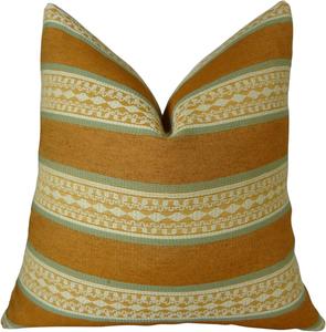 Thomas Collection Декоративная подушка Copper Orange Green Cream Stripe Copper Orange Green Cream Stripe