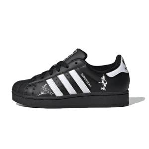 Adidas Originals Кроссовки для скейтбординга Superstar 2 Shell Head, износостойкие, дышащие, низкие, унисекс, черный с белым
