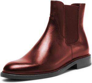 Женские ботинки Chelsea с круглым носком, эластичной вставкой, низким грубым каблуком, плоские ботильоны, осень-зима, базовая удобная обувь на каждый день, размеры US 4-16 Miss left, Dark Brown