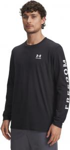 Мужская футболка с длинным рукавом с изображением флага свободы от Under Armour, (001) Black/White