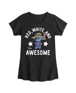 Футболка с крутым принтом Lilo & Stitch для девочек постарше Hybrid Apparel, черный